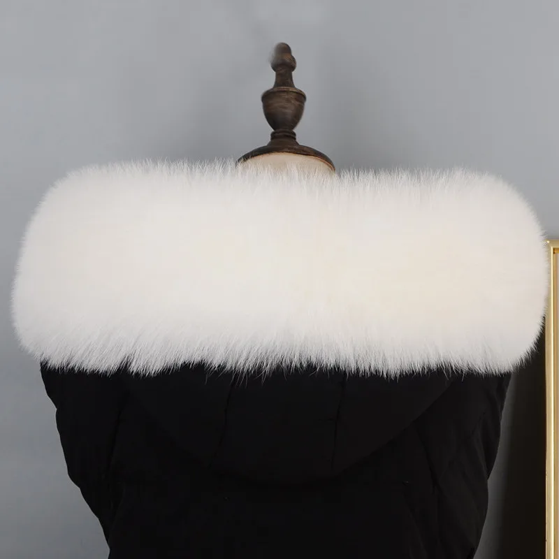 Белый натуральный Лисий меховой воротник для женщин 100% мех шарф пуховая парка