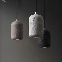 iwhd nordic style cement led pendant light fixtures bedroom living room beside modern hanging lamp lights lamparas colgantes