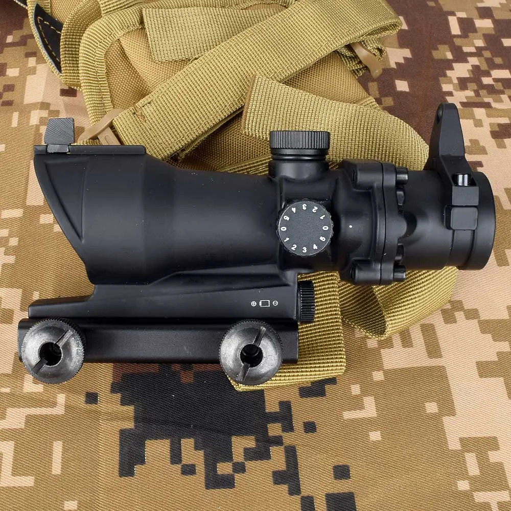Охотничий прицел ACOG 1X32 тактический Красный Зеленый точечный прицел с подсветкой Оптический прицел с 20 мм Рельсом для страйкбола пистолет