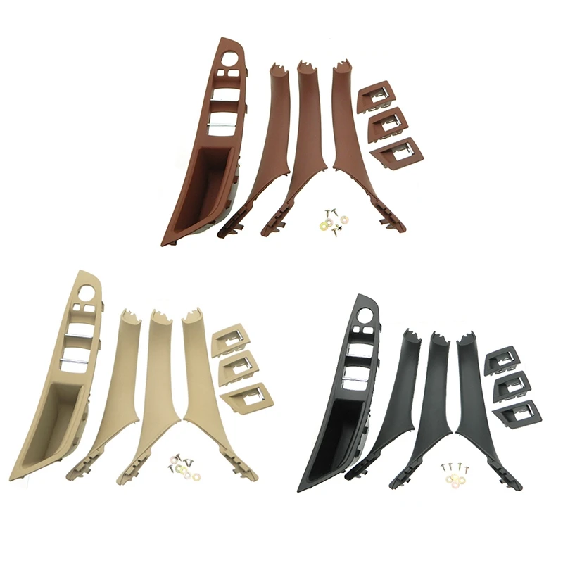 

LHD Car Interior Door Handle Inner Door Panel Pull Trim Cover for -Bmw 5 Serie F10 F11 520 525