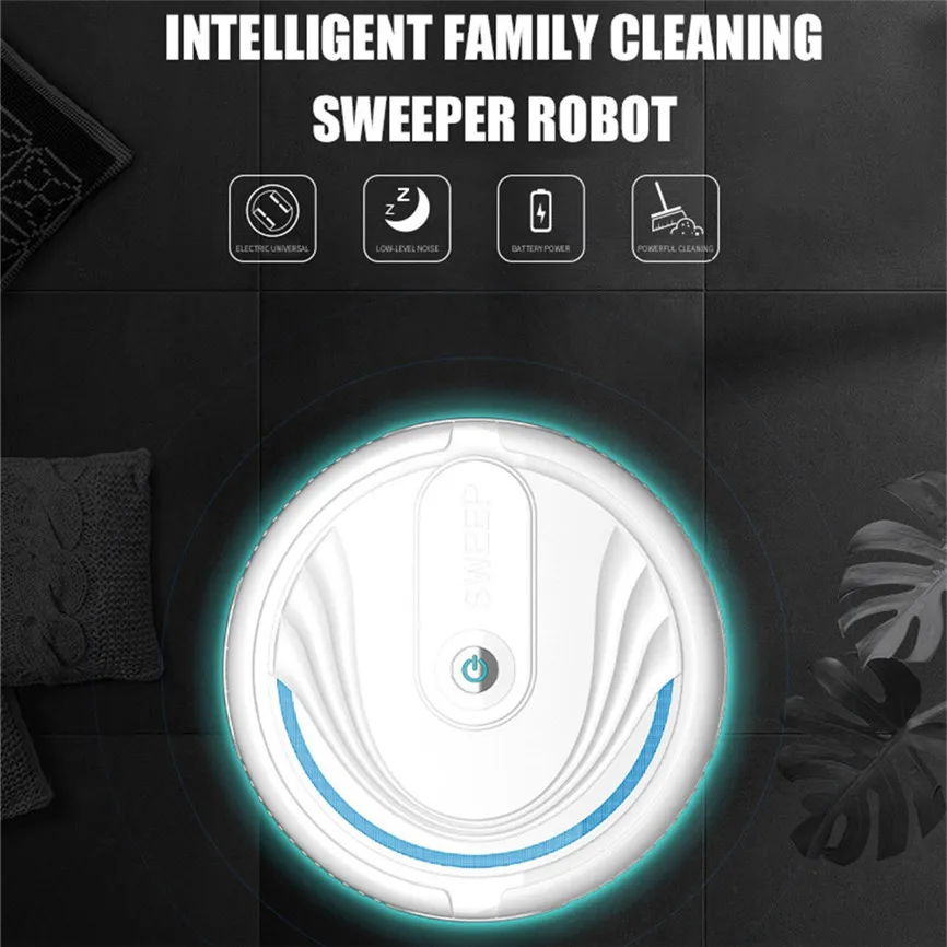 Robotic Vacuum Cleaner USB Full Automatic Mini Vacuuming Robot Household Appliances Charging Sweeper Floor Dust Planned Wash Mop