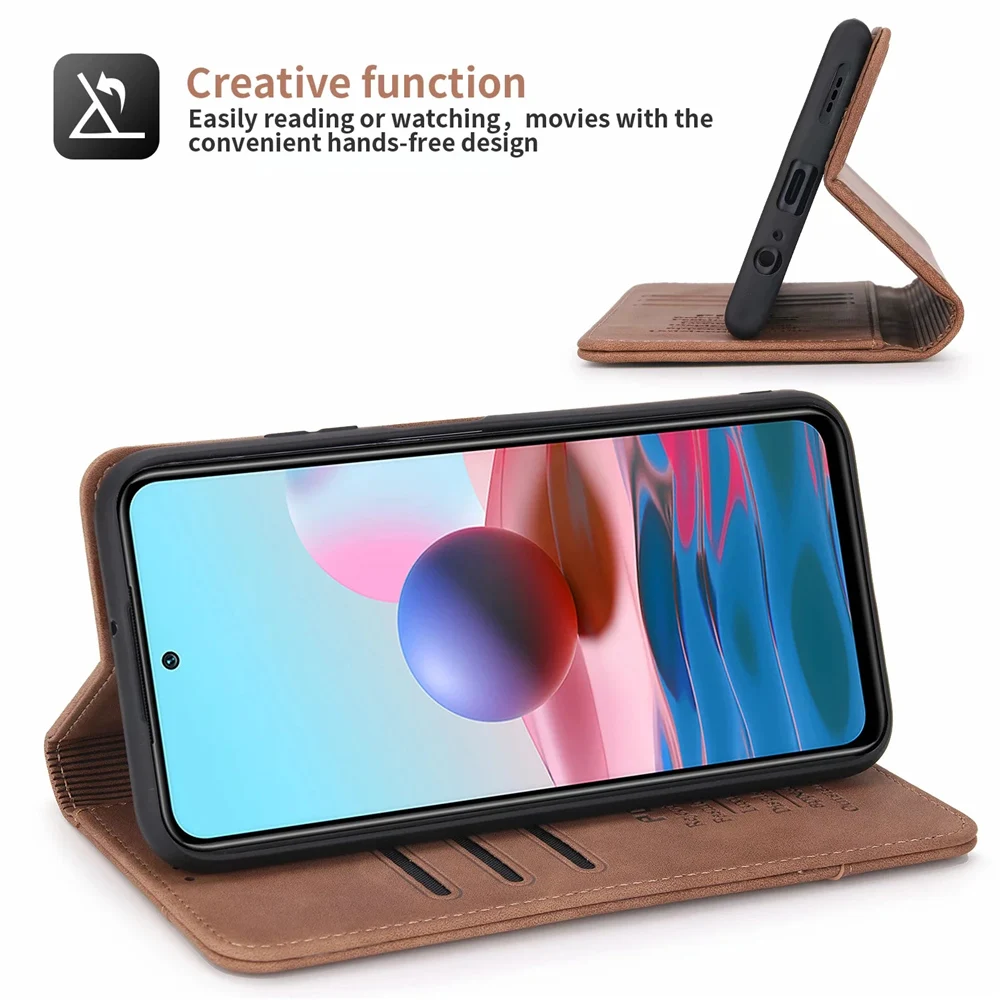 Case For Xiaomi Redmi Note 10 S 5G Flip Cover 10S Pro Max Book Style Leather Wallet Magnetic Card Holder | Мобильные телефоны и