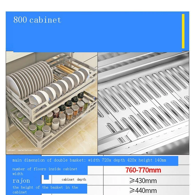 

Organizar Cestas Corredera Organisadores Para Armario De Cosina Stainless Steel Rack Cocina Cuisine Kitchen Cabinet Basket