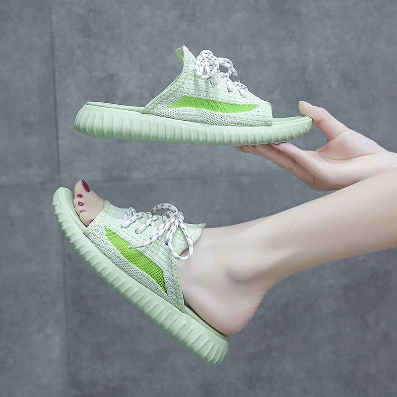 

2021 women's summer new slippers Southeast Asia fly-woven wedges with fish mouth front straps and outer beach shoes