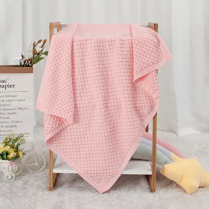 

Knitted Hollow Soft Baby Blankets Newborn Bebes Swaddle Wrap Infant Kids Stroller Basket Bed Blankets Sleeping Covers