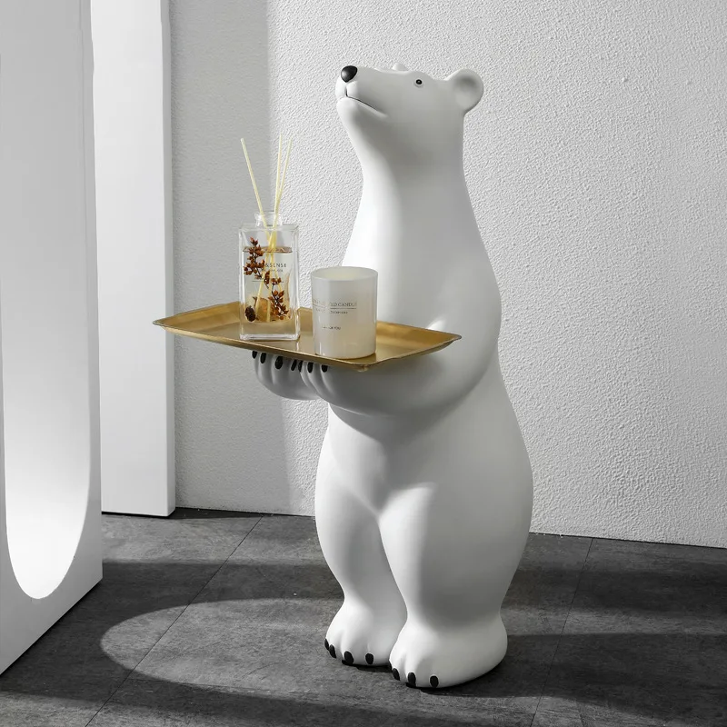 

Storage Tray Polar Bear Large Animal Nordic Living Room Floor Decoration Tv Cabinet Porch Home Housewarming The Best Gift