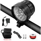 WasaFire 18x XM-L T6 светодиодный велосипед светильник MTB велосипед передний Фонарь велосипедный головной светильник + 9600 мАч, 18650 Батарея упаковке с открытыми порами + Возможность зарядки при помощи разъема USB, задний светильник