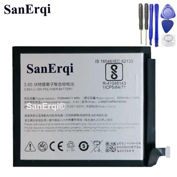 

Z17S NX595J 3000mAh Li3930T44P6h746342 Battery For ZTE Nubia Z17S NX595J Smart Phone Rechargeable Battery with Tools for gift