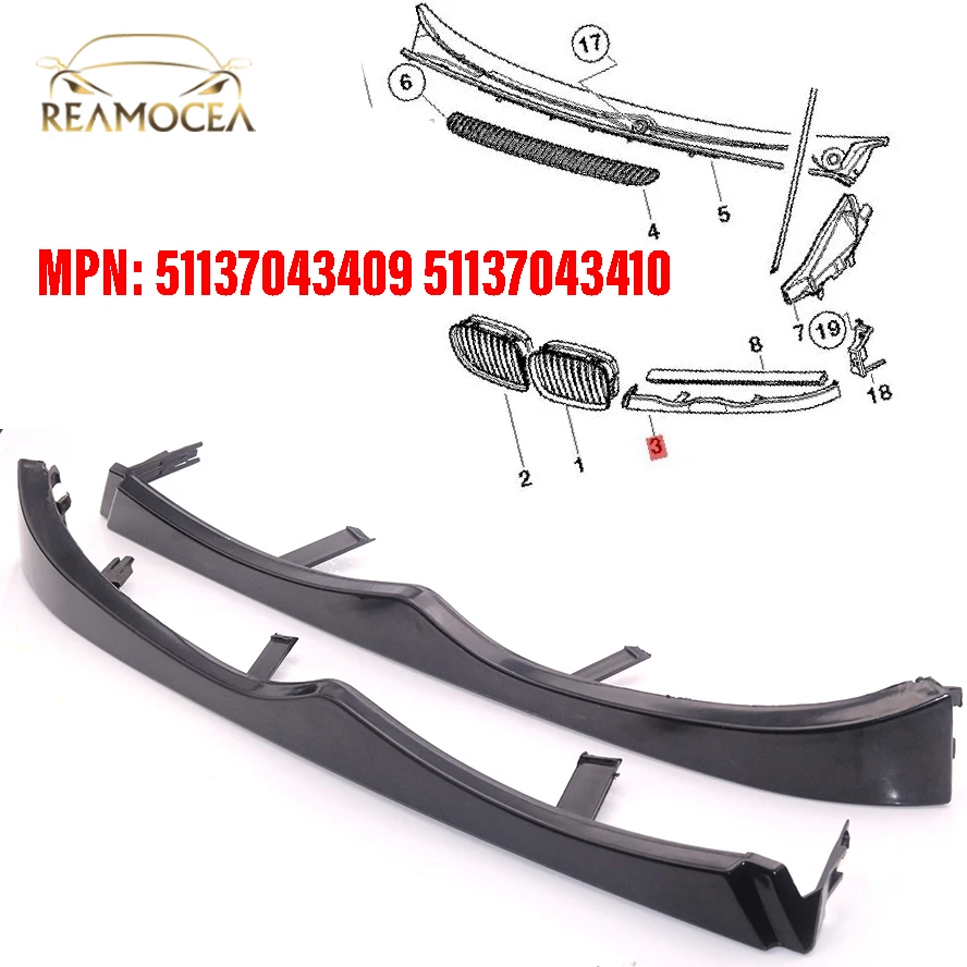 

Автомобильная Накладка для фар Reamocea 1x 51137043409 51137043410 подходит для BMW E46 330i 330Xi 325i 325Xi 2001- 2004 2005