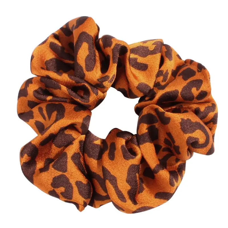 

Womens Imitation Silk Scrunchies Headbands Hair Ties Accessories Vintage Leopard Animal Print Cross Knotted Wide Turban Headwrap