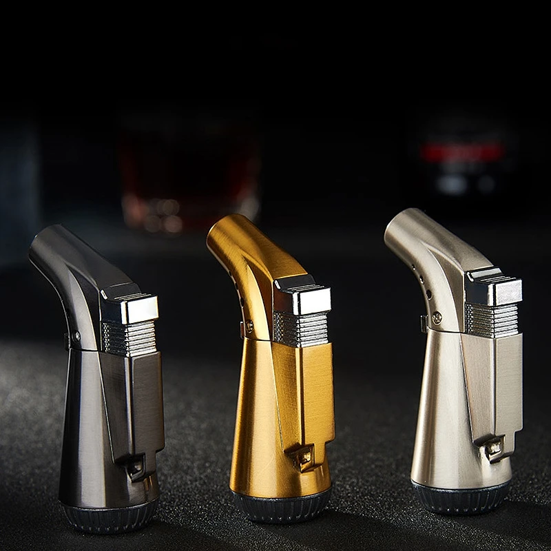 Креативная ветрозащитная зажигалка металлическая трубка для сигар надувная