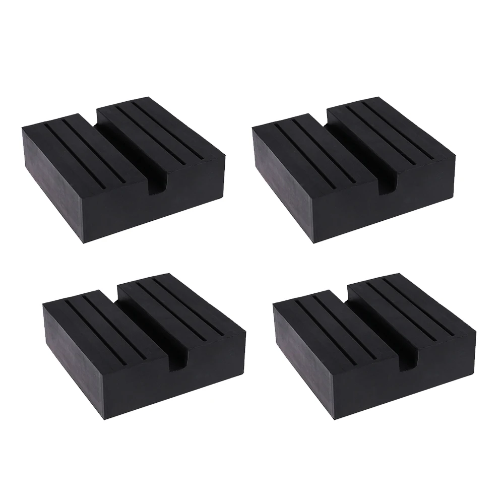 

4pcs Universal Jack Rubber Pad, Car Square Slotted Support Block Heavy Vehicle Repair Tool