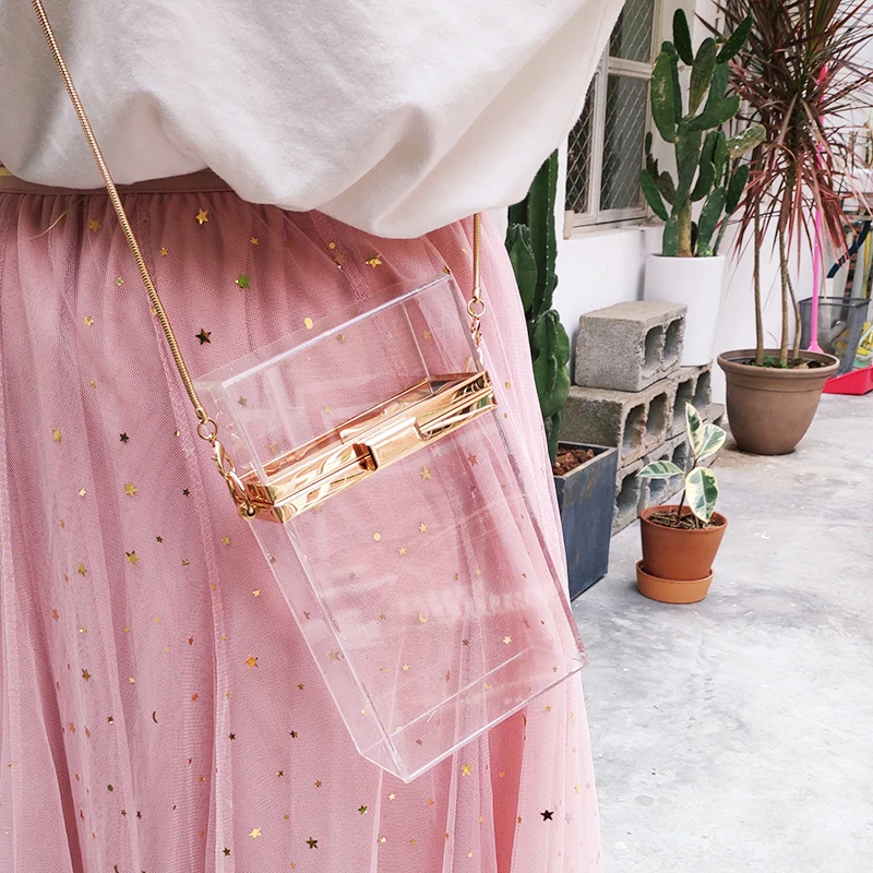 Женский прозрачный акриловый кошелек милая прозрачная сумка через плечо