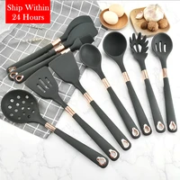 cooking tools set premium silicone cookware turner tongs spatula soup spoon non stick shovel oil brush kitchen utensils set