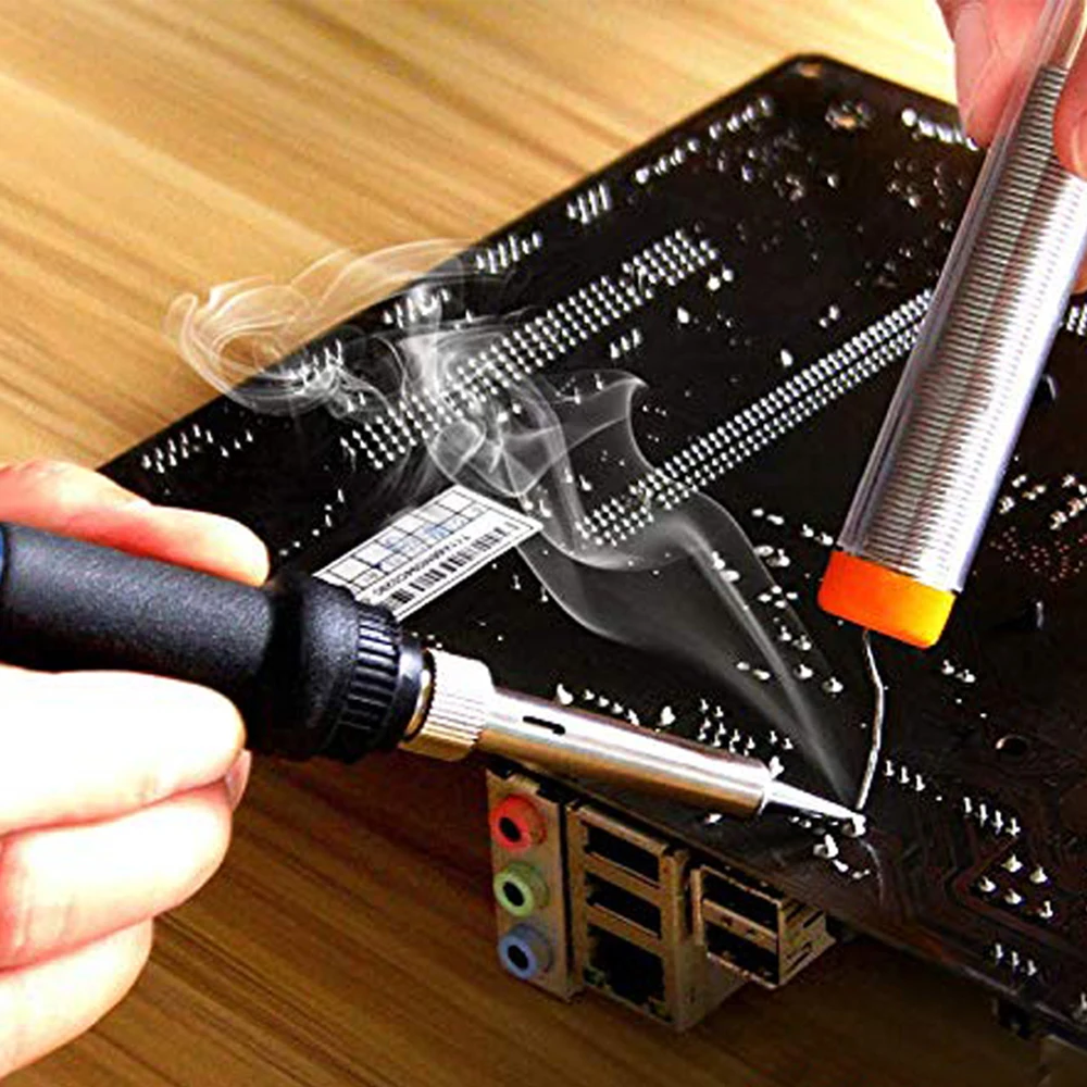 Паяльник с регулируемой температурой и 5 наконечниками 220 В 60 Вт|iron eu plug|soldering iron