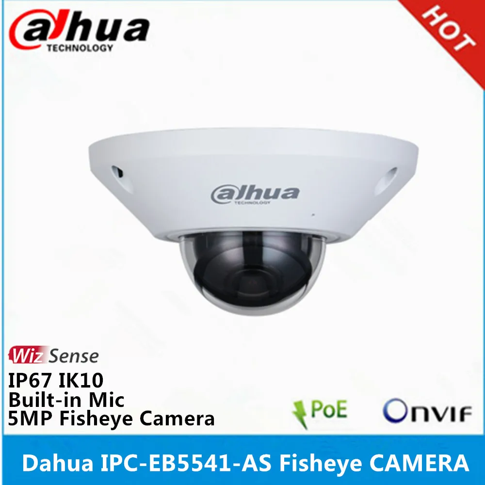 Dahua IPC EB5541 AS Panorama 180 градусов Встроенный микрофон IP67 IK10 5MP WizMind Fisheye сетевая