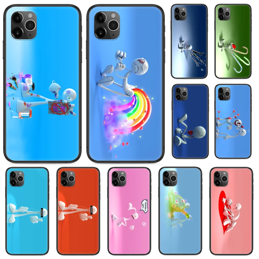 3D Мультяшные обои чехол для телефона iphone 4 4s 5 5S SE 5C 6 6S 7 8 plus X XS XR 11 PRO MAX 2020 черный