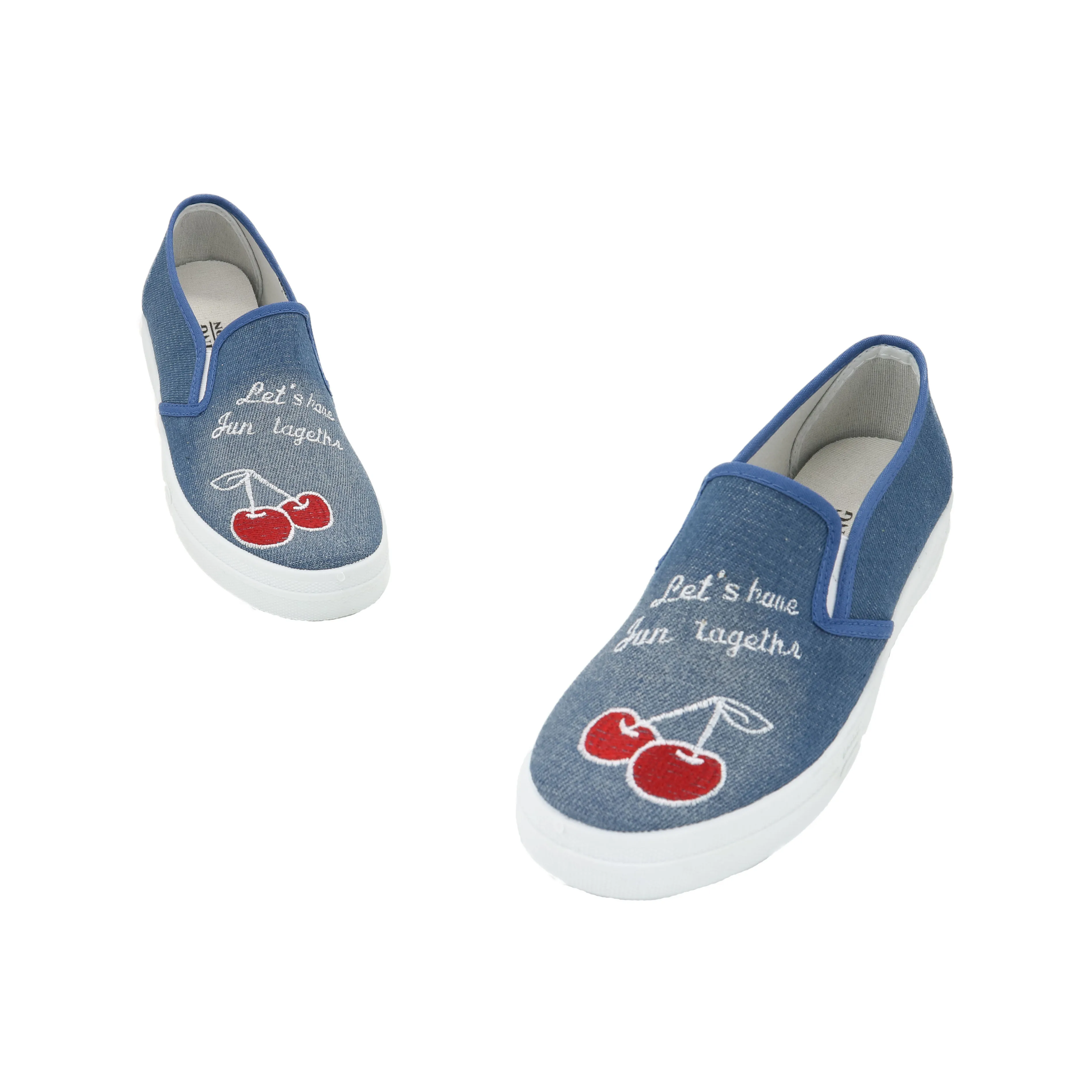 Женские парусиновые туфли на плоской подошве дышащие без шнуровки