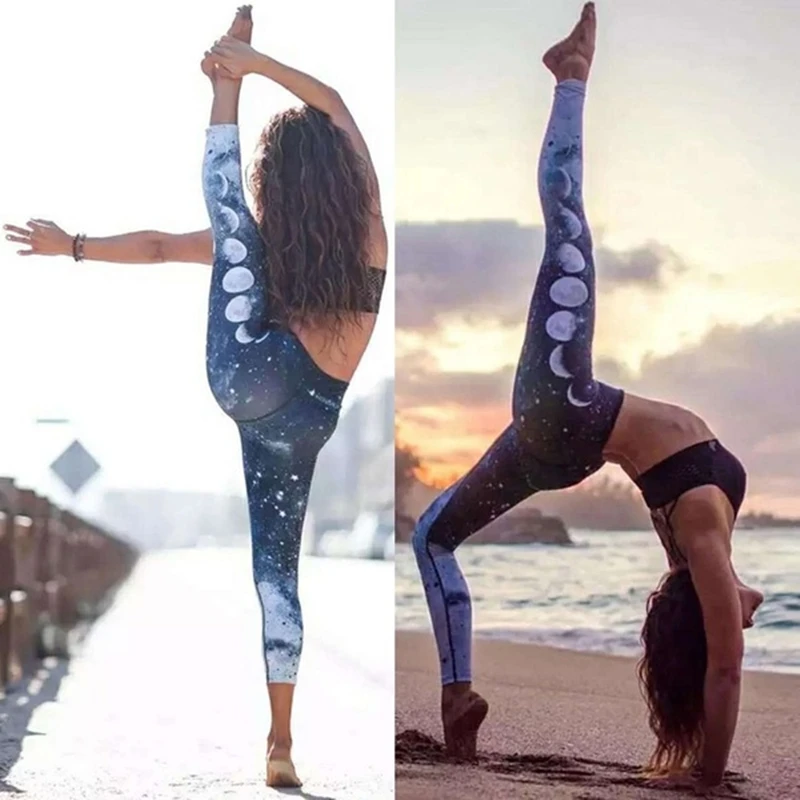 Модные женские леггинсы с градиентом для йоги занятий в тренажерном зале длинные