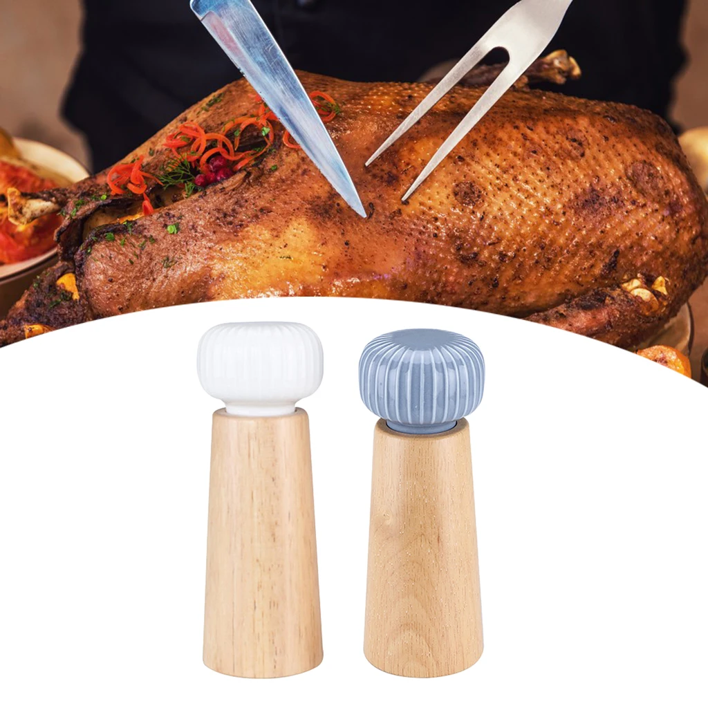 

Wood Salt and Pepper Mill Set Pepper Grinders Salt Shakers Pack of 2