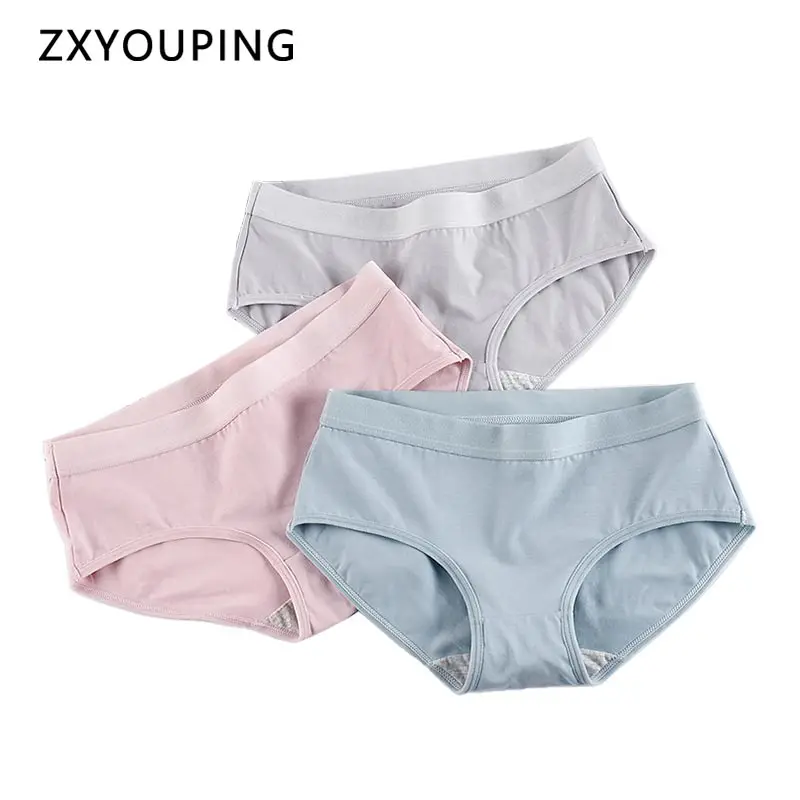 3 шт./лот хлопковое нижнее белье женские сексуальные трусики средняя посадка Ropa
