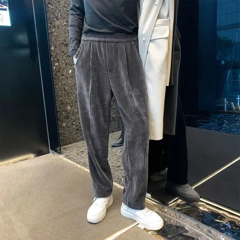

straight pants men solid Spring autumn Hong Kong-style fashion trend hip-hop clothes oversize loose casual trousers man clothes