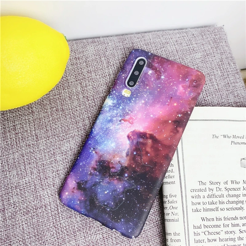 Luminous Case for Huawei P30 P20 Pro Lite Nova 4e 3e Honor 10 P Smart 2019 Cases Matte Hard HD Stars Shockproof Cover Funda |