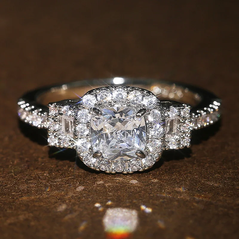 Huitan нежный обручальные кольца для женщин AAA циркониевый Кристалл Стильные