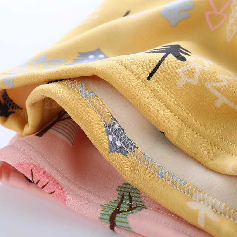 Зимние плотные детские пижамы пижама теплые с длинными рукавами и мехом для