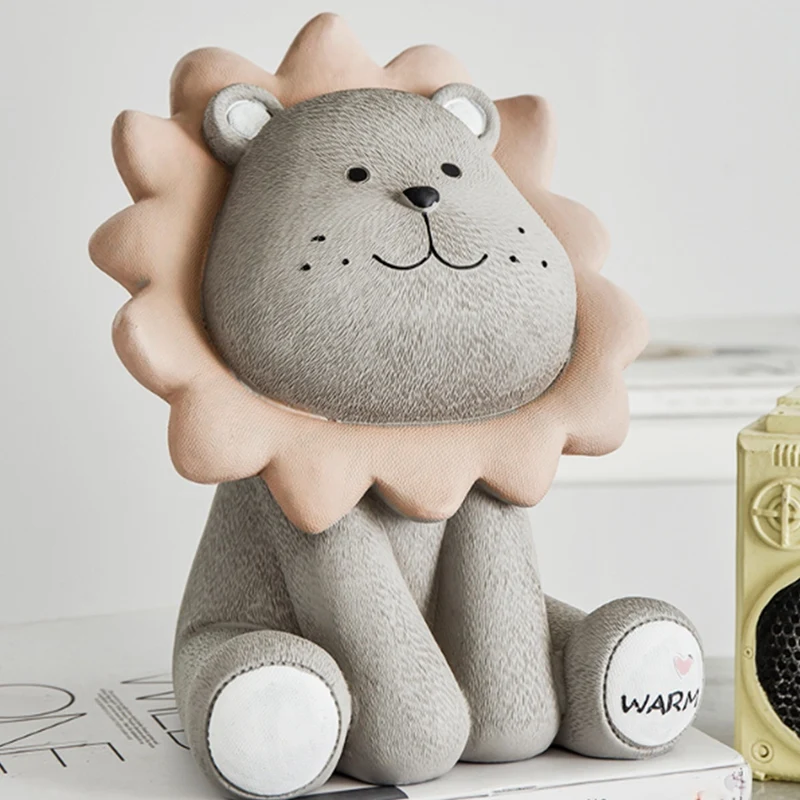 Копилка в виде льва милая мультяшная креативная копилка для монет Детская