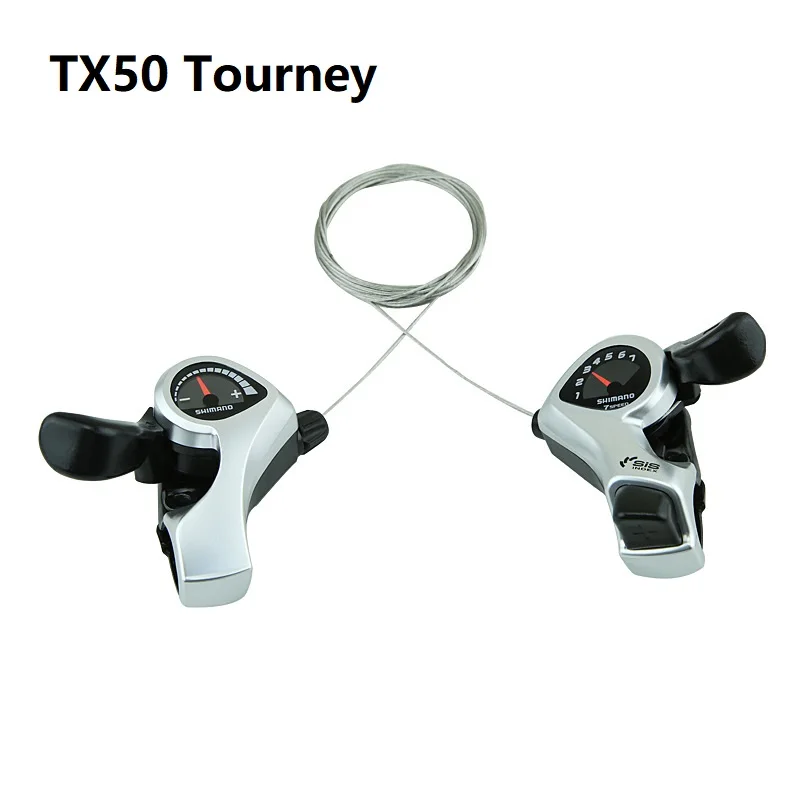 For Shimano TX50 Tourney SIS SL-TX50 Bicycle Shift Lever 3*6s 3*7s 3v Left 6v Right 7v 18 21 Speed Pair tx50 Shifters Gear Cable