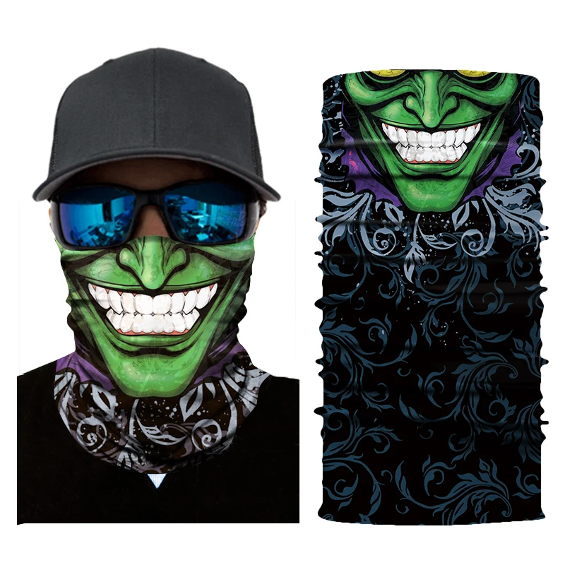 Зеленая мотоциклетная маска для лица Байкерская Балаклава головной шарф Шейная