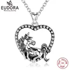 Женское вечерние е с подвеской в виде сердца, из серебра 925 пробы