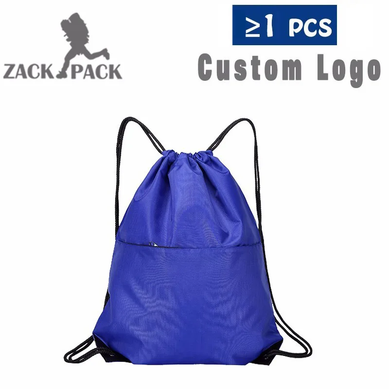 Blue without logo 4 шт. сумка на шнурке, тренировочный брезентовый Рюкзак с логотипом на заказ, дешевая сумка, школьная спортивная водонепроницаемая сумка на шнурке для хранения - Цвет: Blue without logo