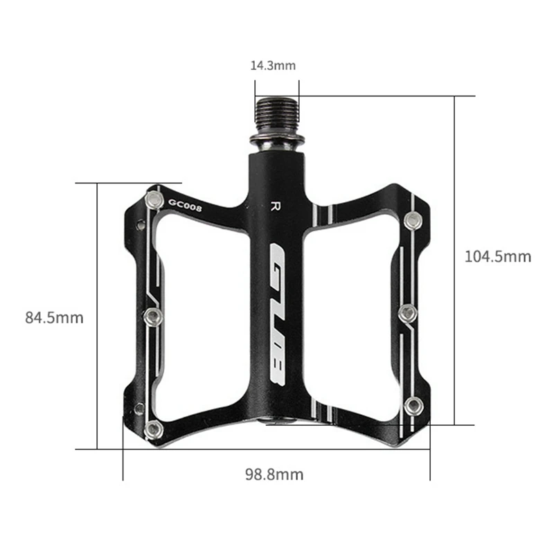 

GUB Bicycle Pedal Mountain Bike Pedals Aluminum Alloy CNC Sealed Bearing Platform Riding Bicycle Parts Black