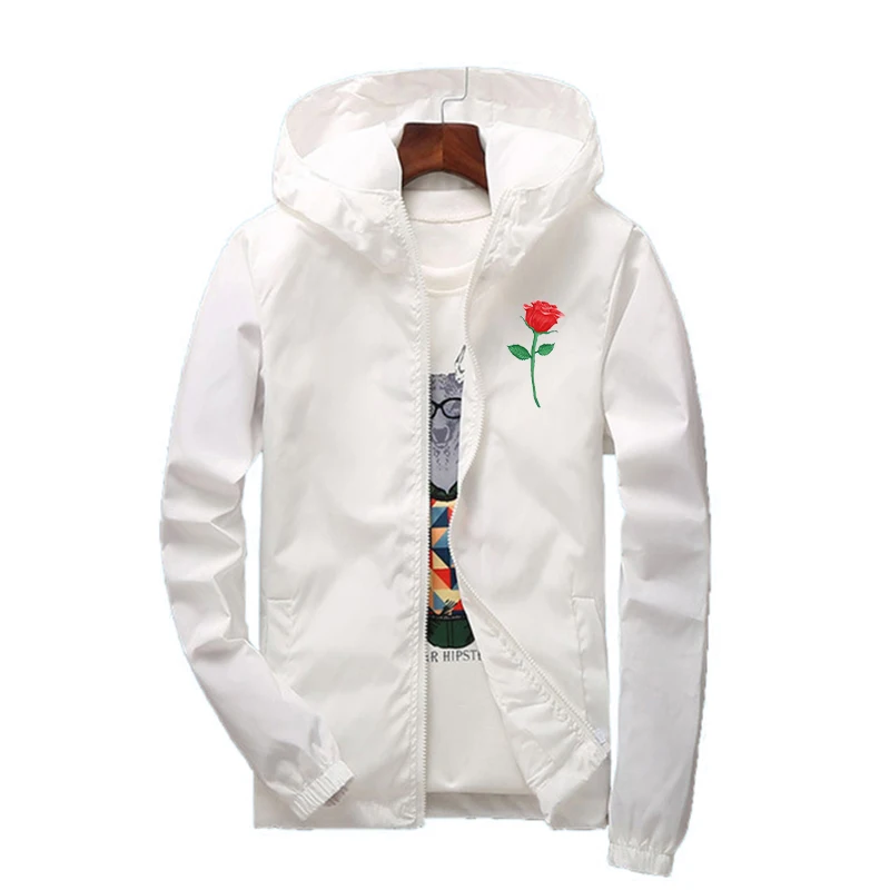 Куртка бомбер Мужская/женская с принтом роз Повседневная ветровка на молнии