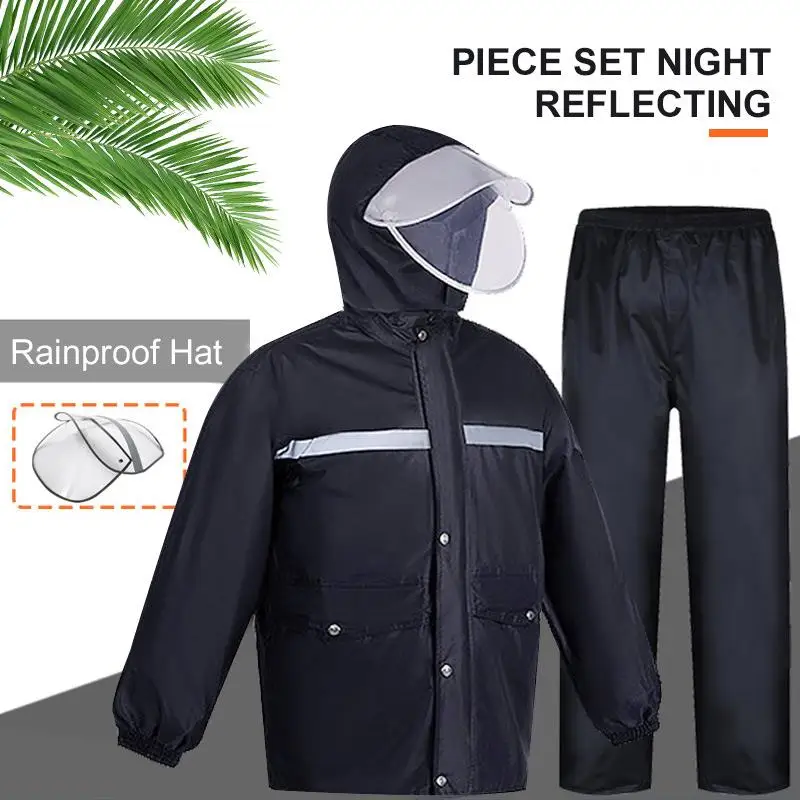 

Night Reflection Outdoor Cloak Rain Coat Hood Raincoat Practical Poncho Waterproof