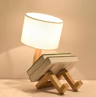 bedroom creative solid wood personality creative folding oak desk lamp modern simple wooden led lamp holder