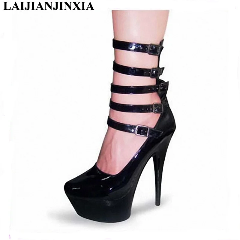 New the bride's one-shoe model runway show shoes 15CM ultra high with the Roman style of thick taste, Dance Shoes