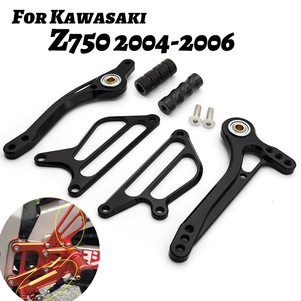 

Motorcycle Rearset Footpeg Foot Peg Pedal Brake Gear Shift Shifter Lever + Wing for Kawasaki Z750 Z 750 2004-2006 Accessories