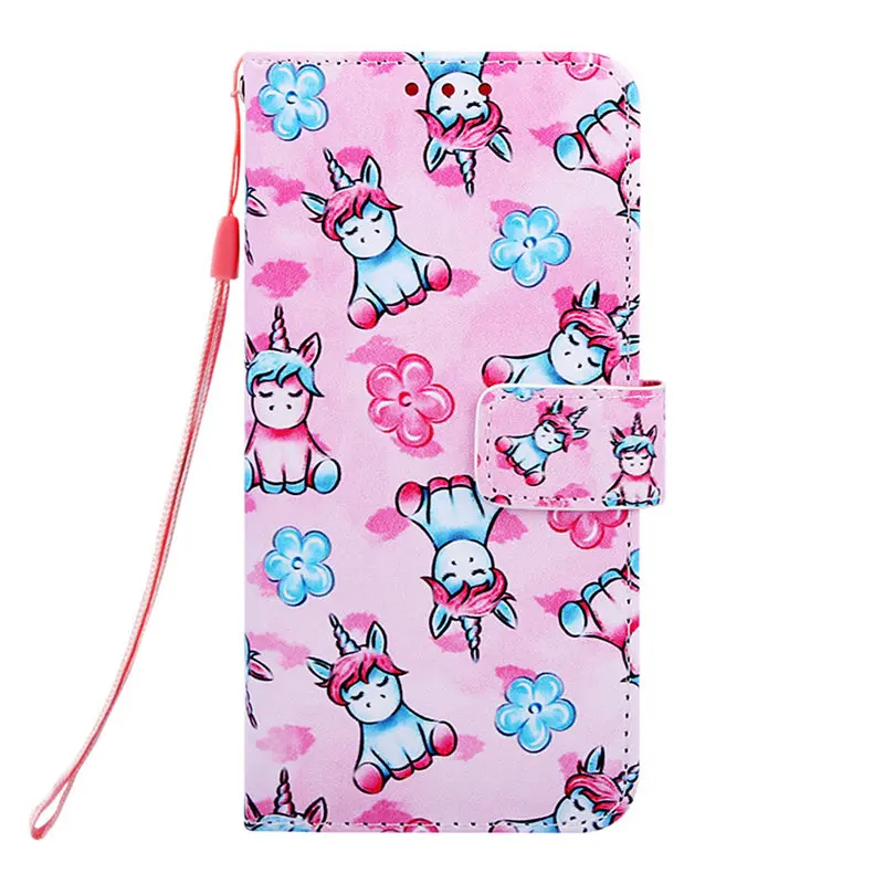 Unicorn And Flower Для Apple IPhone X XS XR 11 Pro Max 5 5S 6 6S 7 8 Plus Чехол кожаный мягкий силиконовый держатель кошелек слот для карт милый флип-чехол E03Z - Цвет: Unicorn And Flower