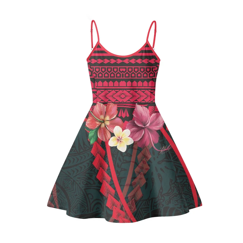

Полинезийское племенное повседневное женское платье без рукавов, летний сарафан с цветочным рисунком без бретелек, праздничное пляжное платье для вечеринки