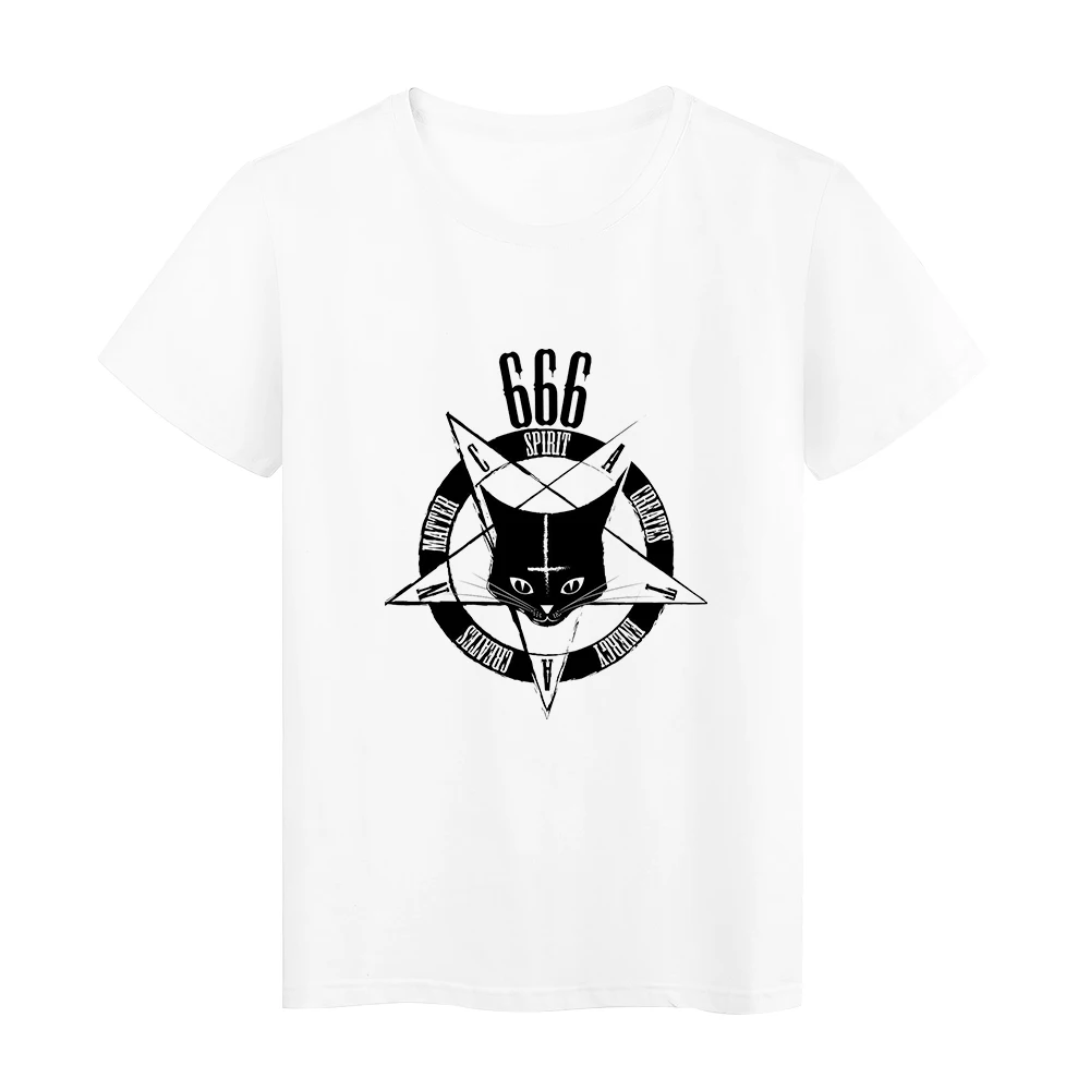 

Funny Satan Printed T Shirt Women Dark Humor Vintage T-shirts Fashion Terror Style Female Personalized Tshirt Loose Plus Size