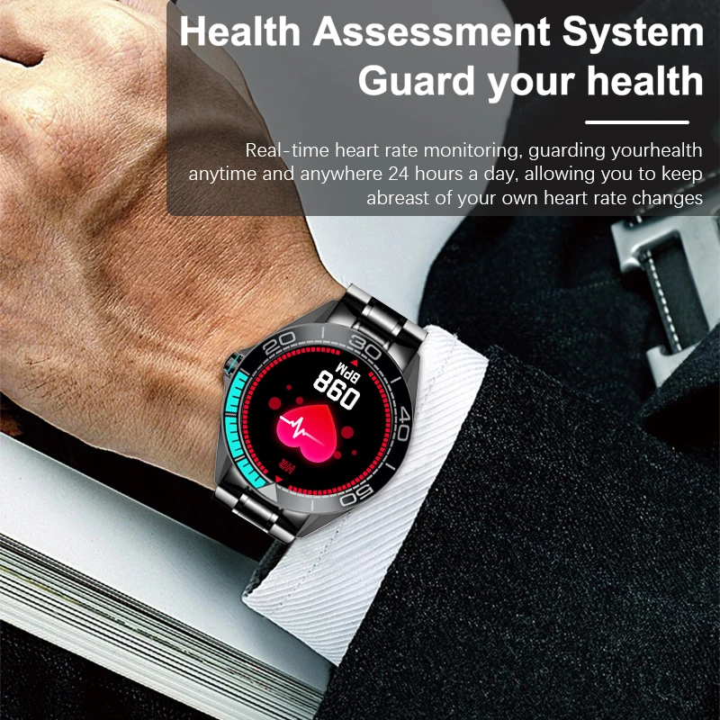 

Luxury Steel Band Smart Watches Men's smartwatch IP68 Waterproof Sports Fitness Watch Men for Android ios reloj inteligente