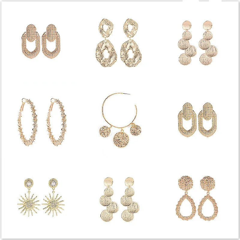 2019 Новый 1 пара продать серьги гвоздики геометрической формы новый дизайн модные