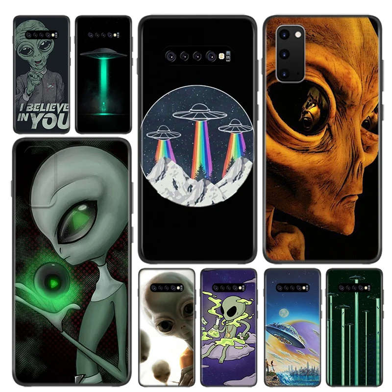 Cute Alien UFO For Samsung Galaxy S21 S20 FE Ultra S10 S10E Lite 5G S9 S8 S7 S6 Edge Plus Phone Case