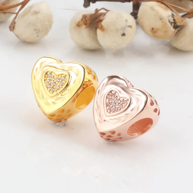 

Lorena S925 Sterling Silver Hollow Heart-shaped Beads Fit Original Bracelet Pendant DIY Jewelry Charms Gift