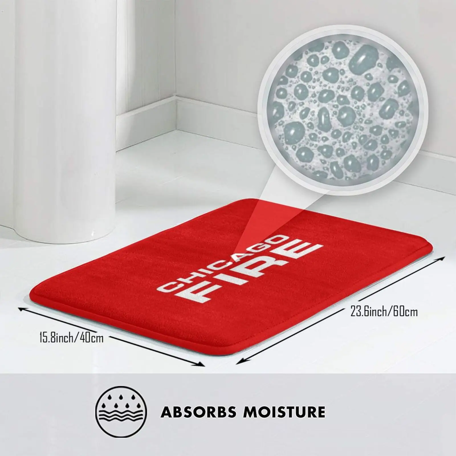 Коврик Chicago Fire Противоскользящий коврик для входной двери | Дом и сад