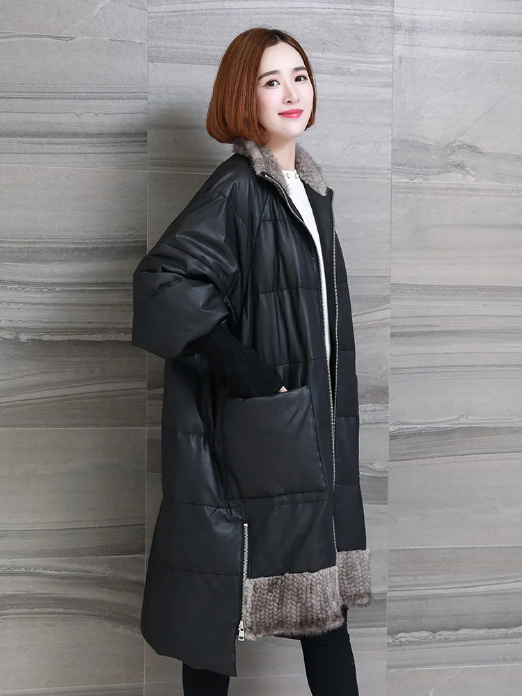 Real Fur Coat Genuine Leather Jacket Sheepskin Autumn Winter Jackt Women Clothes 2020 Korean Mink Down Coats ZT1438 | Женская одежда