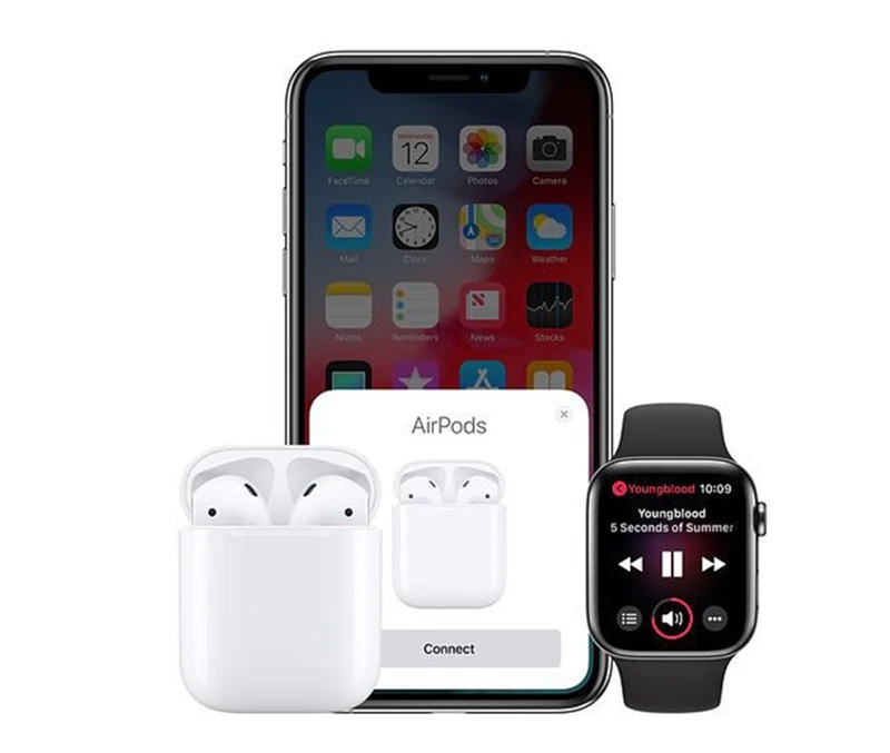 Используется оригинальные Apple AirPods 1st беспроводные наушники Оригинальные Bluetooth наушники для iPhone Xs Max XR 7 8 Plus iPad MacBook